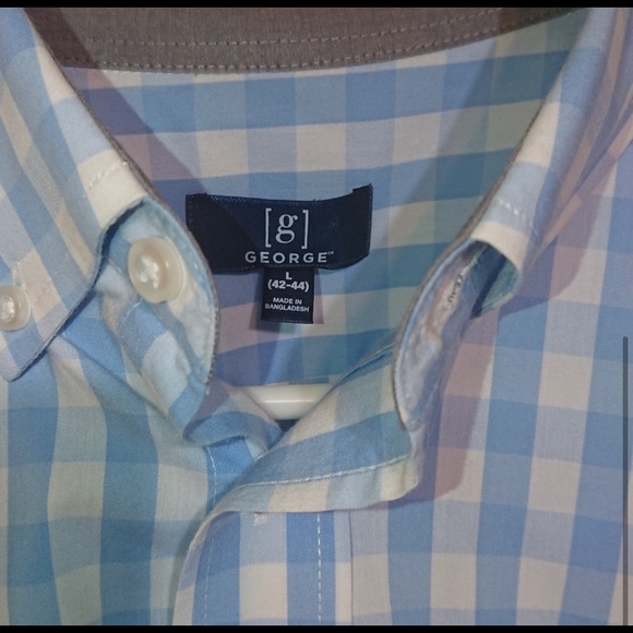 George Blue Checkered Large Button Down - Picture 4 of 5